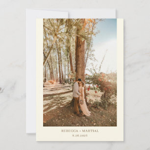 Einfache Minimalistische Boho Wedding 2 Fotos Einladung