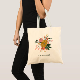 Einfache minimalistische botanische Blumen persona Tragetasche
