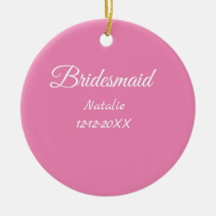 Einfache minimalistische Brautjungfer mit Namen un Keramik Ornament