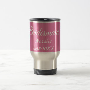 Einfache minimalistische Brautjungfer mit Namen un Reisebecher