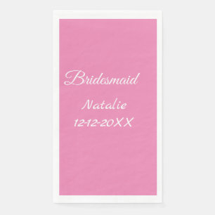 Einfache minimalistische Brautjungfer mit Namen un Serviette