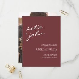 Einfache Minimalistische Cinnamon Rose Virtual Wed Einladungspostkarte