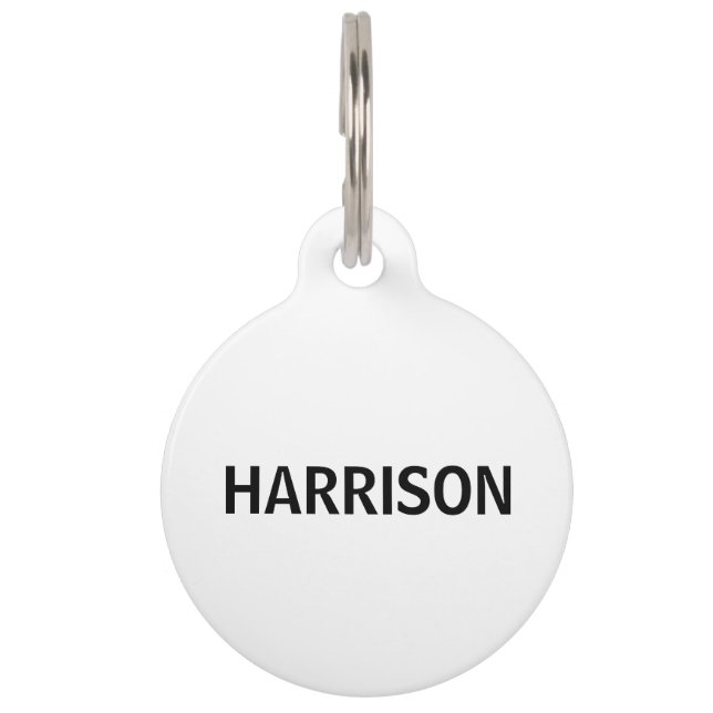 Einfache Minimalistische Doppelseiten Personalisie Haustiermarke (Vorderseite)
