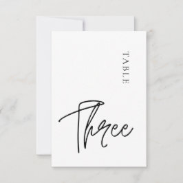 Einfache Minimalistische Drei-Tischnummern-Tabelle Einladung