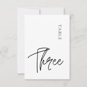 Einfache Minimalistische Drei-Tischnummern-Tabelle Einladung