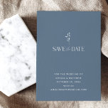 Einfache Minimalistische Dusky Blue Wedding Save The Date<br><div class="desc">Einfache Minimalistische dunkelblaue Hochzeit retten das Datum</div>