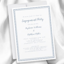 Einfache Minimalistische Dusty Blue-Engagement-Par Einladung