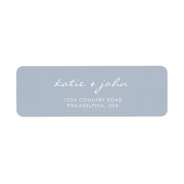 Einfache Minimalistische Dusty Blue-Hochzeitadress (Vorne)