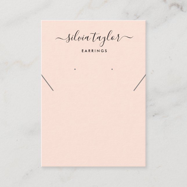 Einfache minimalistische Earring-Kette-Grafikkarte Visitenkarte (Vorderseite)