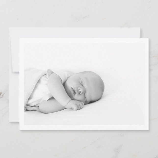 Einfache Minimalistische Einführung Baby Foto Birt Ankündigung (Vorderseite)