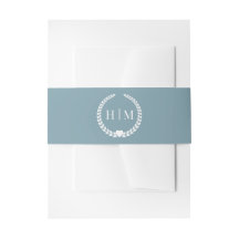 Einfache minimalistische eisblaue Monogramm-Hochze