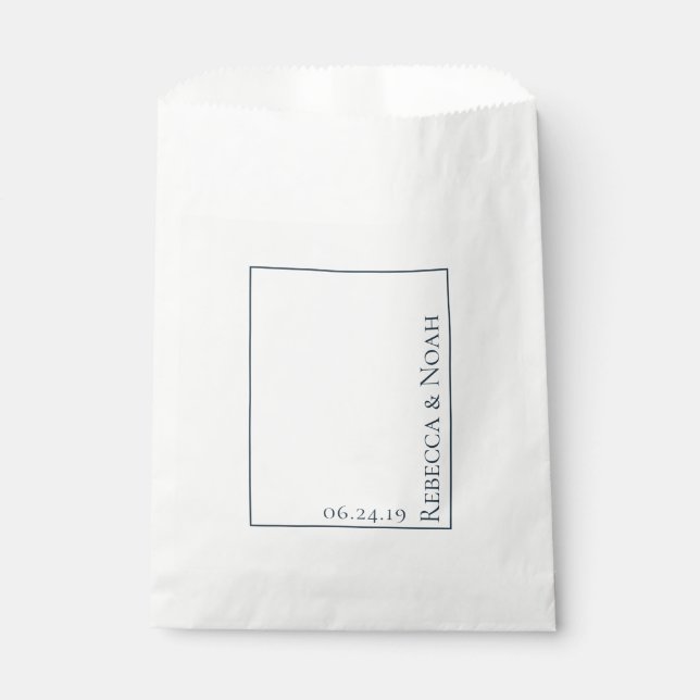 Einfache Minimalistische Elegant-Hochzeit Geschenktütchen (Vorderseite)