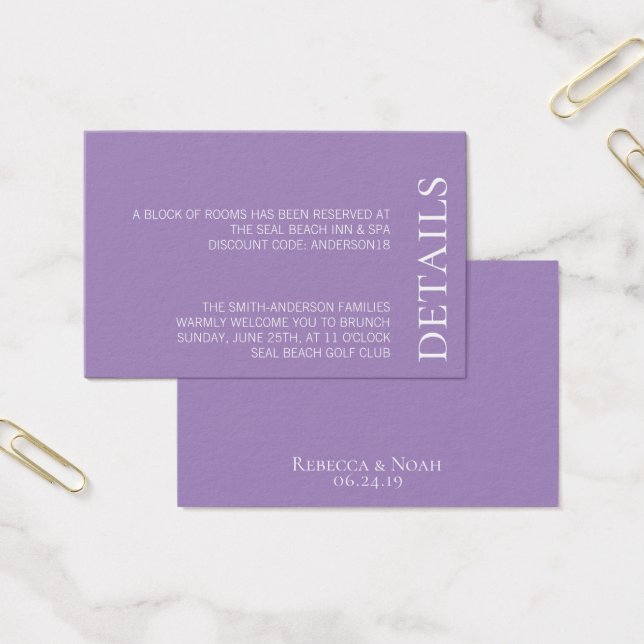 Einfache Minimalistische Elegant-Lavendel-Hochzeit (Büro)