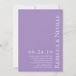 Einfache Minimalistische Elegant-Lavendel-Hochzeit Einladung