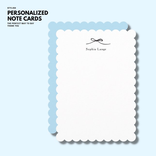 Einfache Minimalistische Elegante, blass blau Scal Mitteilungskarte (Von Creator hochgeladen)