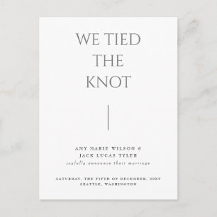 Einfache Minimalistische Elegante Hochzeitsankündi Postkarte