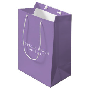 Einfache minimalistische elegante lila Text Hochze Mittlere Geschenktüte