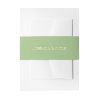 Einfache Minimalistische, elegante Sage Text Weddi Einladungsbanderole