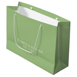 Einfache Minimalistische, elegante Sage Text Weddi Große Geschenktüte