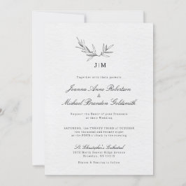 Einfache Minimalistische Eukalyptus-Hochzeit Einladung