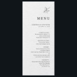 Einfache Minimalistische Eukalyptus-Hochzeit Menükarte<br><div class="desc">Einfache Minimalistische Schwarz-Weiß-Hochzeitskarte mit Eukalyptus-Blätter und Oliven. Weitere passende Designs und Variationen finden Sie in meinem "Blitzweddingpaperie" Shop. Und zögern Sie nicht,  mich für weitere Anpassungen oder Match-Artikel zu kontaktieren.</div>