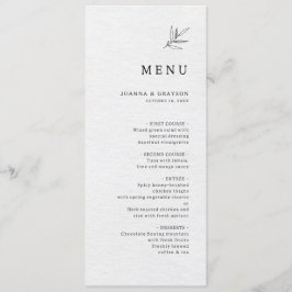 Einfache Minimalistische Eukalyptus-Hochzeit Menükarte