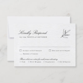 Einfache Minimalistische Eukalyptus-Hochzeit RSVP Karte