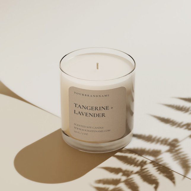 Einfache Minimalistische Faltschachtel Rustic Kraf Quadratischer Aufkleber (Von Creator hochgeladen)