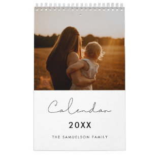 Einfache minimalistische Familienkalender 2024 Kalender