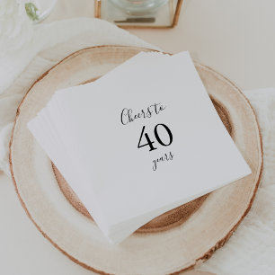 Einfache Minimalistische Feier bis 40 Jahre Geburt Serviette