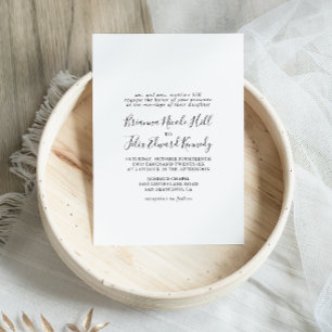 Einfache Minimalistische feierliche Hochzeit Einladung