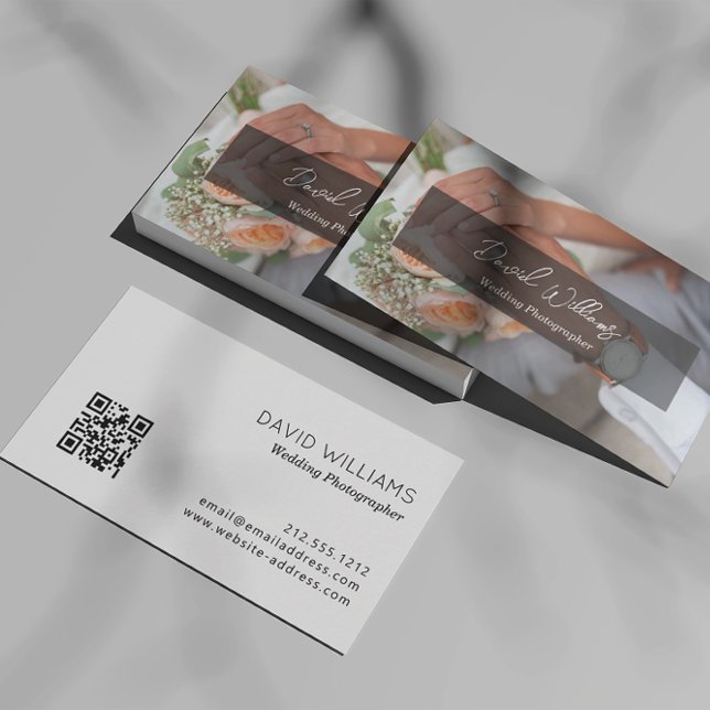 Einfache Minimalistische Foto-Fotograf QR-Code Visitenkarte (Von Creator hochgeladen)