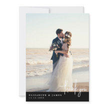 Einfache Minimalistische Foto Hochzeit Dankeschön