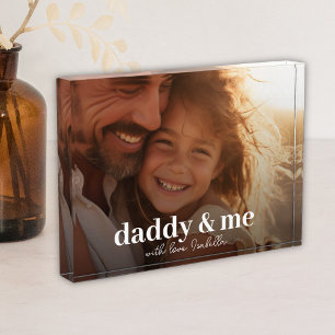 Einfache Minimalistische Foto-Kalligrafie Daddy an Fotoblock