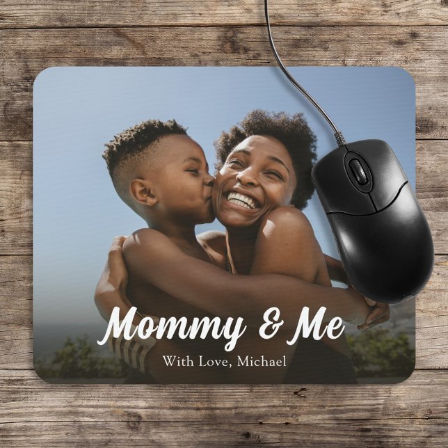 Einfache Minimalistische Foto Kalligraphie Mommy a Mousepad (Von Creator hochgeladen)