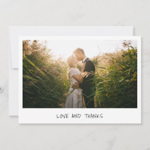 Einfache minimalistische Foto-Moderne Hochzeit Dankeskarte