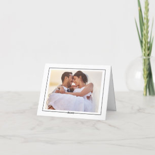 Einfache Minimalistische Foto-Rahmen Hochzeit Viel Dankeskarte