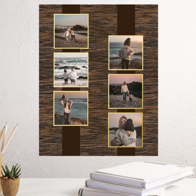 Einfache Minimalistische FotoCollage auf Holzkörng Foliendrucke (In Situ (Schreibtisch 3))
