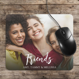 Einfache minimalistische Freunde Foto Kalligrafie Mousepad
