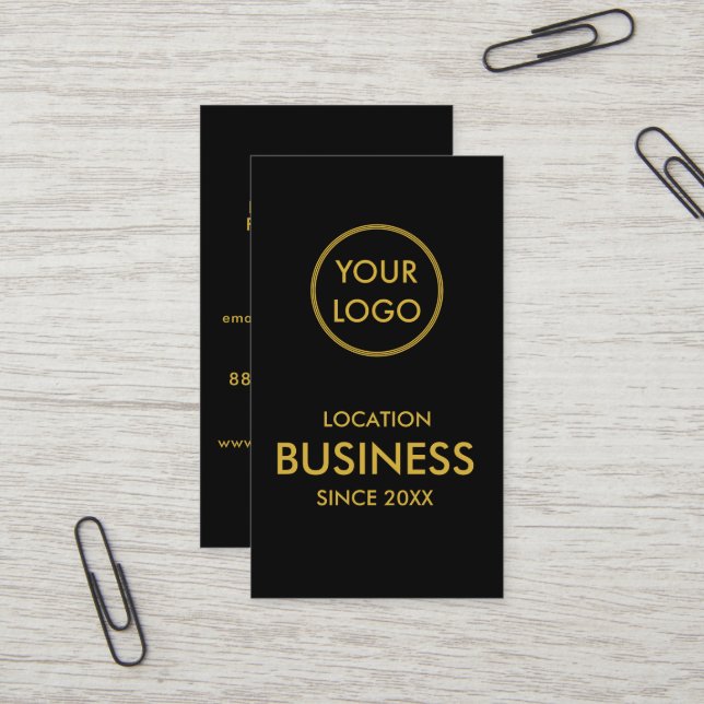 Einfache Minimalistische Gold-Business-Logos Visitenkarte (Vorderseite/Rückseite Beispiel)