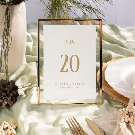Einfache Minimalistische|Gold-Hochzeiten-Tischnumm Tischnummer