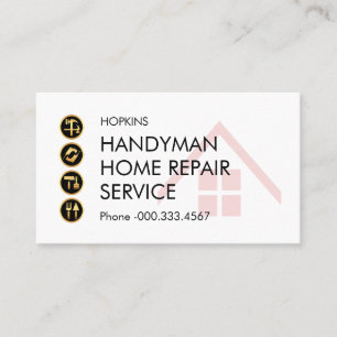 Einfache minimalistische goldene Handwerker-Icons Visitenkarte