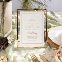 Einfache Minimalistische|goldene Rahmenhochzeit