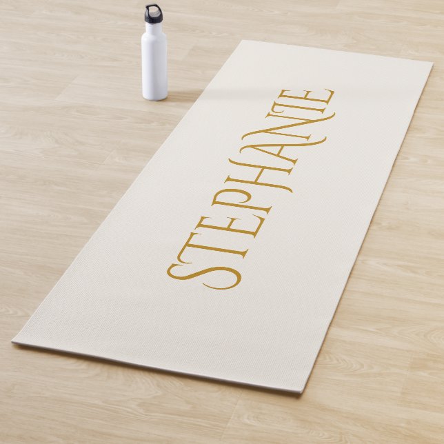 Einfache Minimalistische Goldene Skriptbezeichnung Yogamatte (Beispiel)