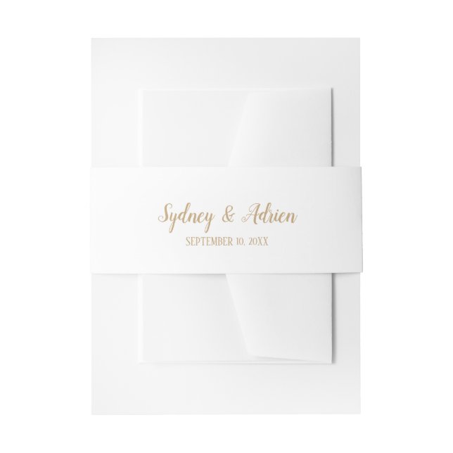 Einfache Minimalistische|Goldhochzeit Einladungsbanderole (Vorderseite Beispiel)