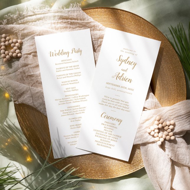 Einfache Minimalistische|Goldhochzeit Programm (Von Creator hochgeladen)