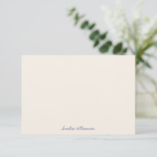 Einfache minimalistische handgeschriebene blaue Cr Dankeskarte
