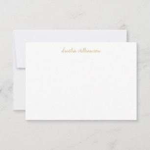 Einfache minimalistische handgeschriebene Ringelbl Dankeskarte