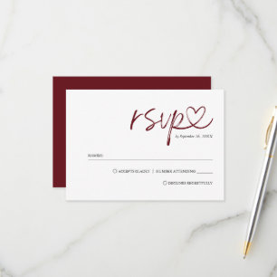 Einfache minimalistische handgeschriebene Schrift  RSVP Karte