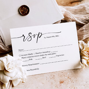 Einfache minimalistische handgeschriebene Schrift  RSVP Karte